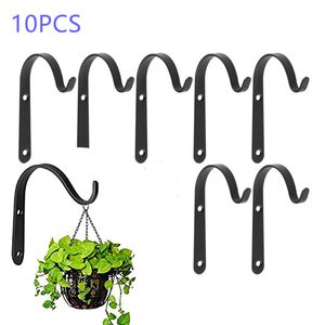 Hooks Rails Black Iron Wall Light Hook Bracket Wind Chimes Tuinhangende mand Planter Lantaarn Flowerpot Huisdecoratie 230812