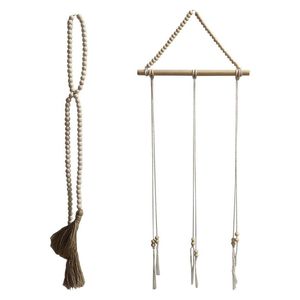 Hooks Rails Boheemian Hat Display Rack Cotton Rope Tassels Hangers Decoratieve opslaghoeken