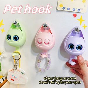 Hooks Rails Cat Hanger Rack Cute Winking Strong Wall Self Adhesive Clothes Hat Scarf Key Hangers Creative Home Decoration Holder 230817