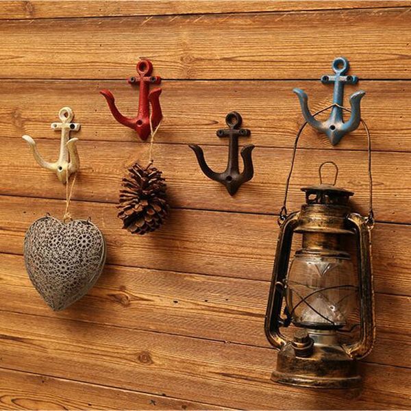 Hooks Rails Creative Metal Anchor Rack Vêtements Clé Mur Murs Mur Crochet Porte de porte Mur Mouted Classic Classic Antique Fon Iron 230812