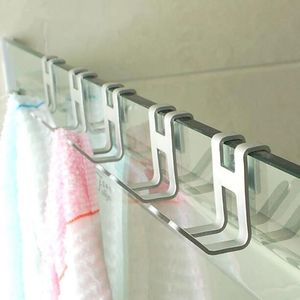 Ganchos Rieles Espacio creativo Gancho de puerta de aluminio En forma de H Cocina Baño Colgante Almacenamiento Ducha Toalla Bolsa Vajilla Organizador Hardware