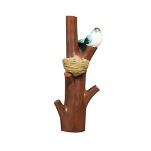 Crochets Rails oiseaux décoratifs sur branche d'arbre manteaux muraux chapeaux bas clés serviettes porte-cintre poinçon accessoires pour