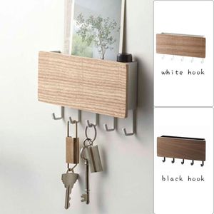 Haken rails deur hangende haak houten decoratieve muur plank zonsverdragen opbergdoos prateleira hanger organisator sleutelrek multifunction houderh