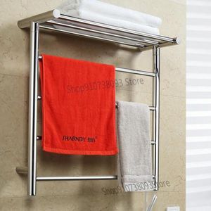 Crochets Rails chauffage électrique porte-serviettes salle de bain séchage étagère en acier inoxydable ménage toilette pendentif