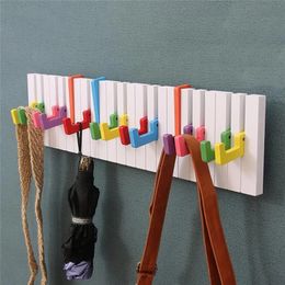 Crochets Rails Gantungan Mantel Kait Kayu Piano Gaya Warna Hiasan Dinding Rak Magnetik Kunci Penyimpanan 230517