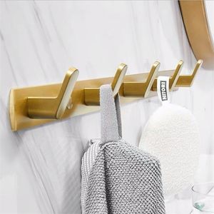 Hooks Rails Goudborstige mantel Kap handdoek Hanger Wall Badkamer Hardwaredeur 221007