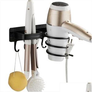 Hooks Rails Hair Dryer Holder Rack Badkamer Haning Storage Hanger met boorblazer Roemener Rackhooks Drop Delivery Home Gard Dhxhy