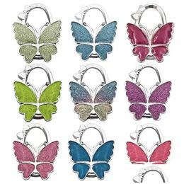 Hooks Rails Handbag Hanger Hook Hook Glossy Matte Butterfly Table plegable para bolso FY3424 0605 Drop entrega en el hogar Jardín Housekee Dh0haha