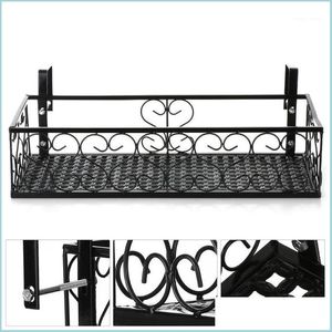 Crochets Rails Suspendus Rack Organisateur Pot De Fleur Panier De Rangement Porte-Placard Balcon Rail Planteur Étagère Clôture Balustrade Pots Titulaire1 Dhb3W