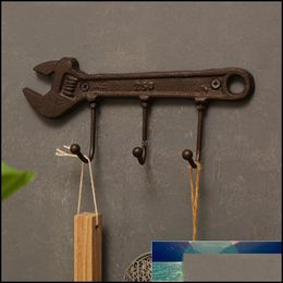 Hooks Rails Organización de almacenamiento para el hogar Housekee Garden Vintage Pared Hanger Key Ropa de la llave Patratón Monteo Montar en forma de llave de metal F