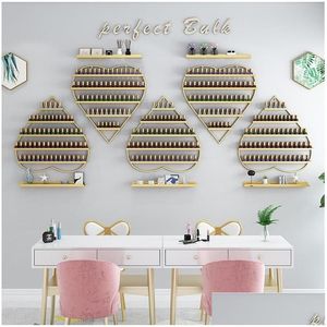 Crochets Rails Fer Nail Art Étagère Tenture Murale En Forme De Coeur Polonais Colle Présentoir Cosmétiques Magasin Rack Livraison Directe Maison Jardin Dhc76