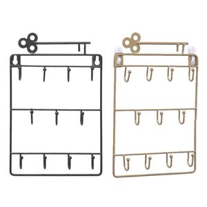 Hooks Rails Iron Wall Monted 11 Hangers Decoratieve sleutelhouder Coat Hat Rack Home Decor Storage Organizer Wallhooks