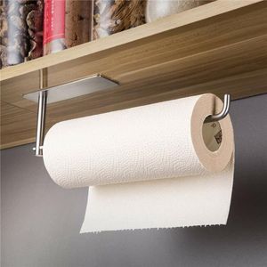 Crochets Rails Accessoires auto-adhésifs de cuisine sous l'armoire Porte-rouleau de papier Porte-serviettes Rangement pour porte-mouchoirs pour salle de bain Crochets de toilette