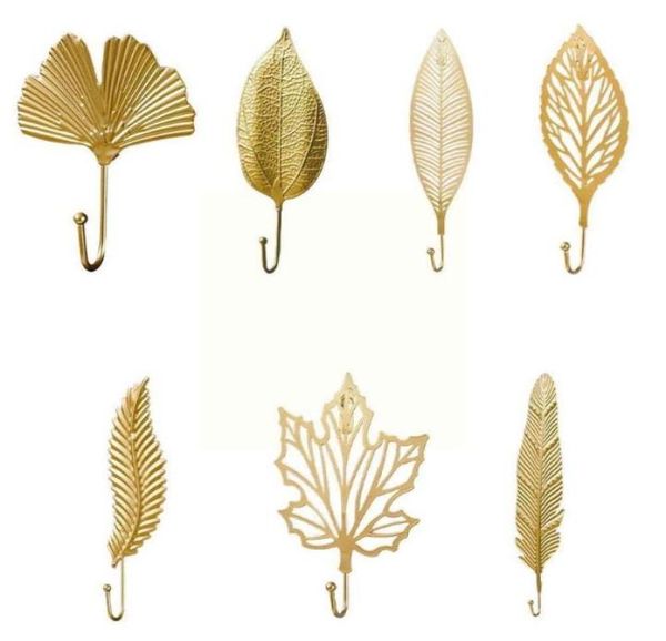 Crochets Rails Feuilles Fonction Iron Hook Nordic Wall Décoration de feuilles Bijoux sur la feuille de la feuilles Sacs suspendues Multifonctionnel Rack Robe Sponce Ha V73056895