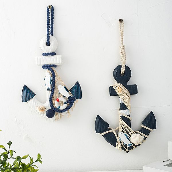 Hooks Rails Mediterráneo Anchor Anchor Wheel Wood Retro Wood Nautical Wall Ornament Decoración Dirección Vela del hogar Decoración de la playa 230812