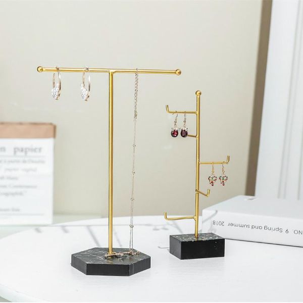Crochets Rails en métal bijoux présentoir en forme de T anneau collier support de rangement support pour boucle d'oreilles pendentif organisateur crochets