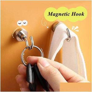 Haken Rails Mtifunctional Magnetische houder Haak achter de deur Sleuteltas Handdoekhanger Keuken Hardware Organizer Masker Plank Drop Delivery Dh3P0