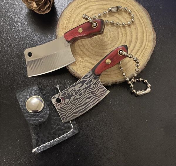 Crochets Rails multi-fonction porte-clés petit couteau de poche porte-clés Mini couteaux de boucher collier outil d'urgence pendentif hommes cadeau XB1