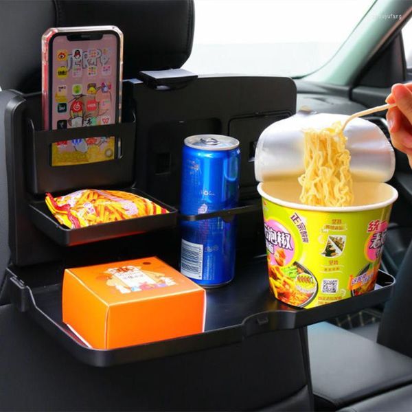 Crochets Rails multi-fonction en plastique siège de voiture organisateur arrière Table pliable voyage plateau à manger nourriture boisson support pour téléphone crochets