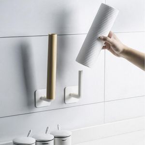 Haken Rails Multifunctionele Muurhaak Zelfklevende Papierrol Pot Deksel Houder Organizer Voor Keuken Badkamer Slaapkamer Thuis Toilet Rek Organi