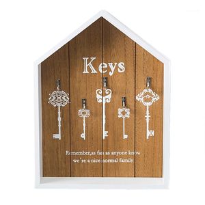 Hooks Rails Multifunction met slaapkamer opslagkantoor Letter Rack Cottage Key Holder Decoratie Muur gemonteerd Wood Vintage1