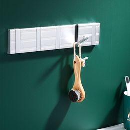 Ganchos, rieles, sin clavos, gancho para abrigos de baño, colgadores de pared, toallero para ropa, bata plateada para accesorios de cocina 230520