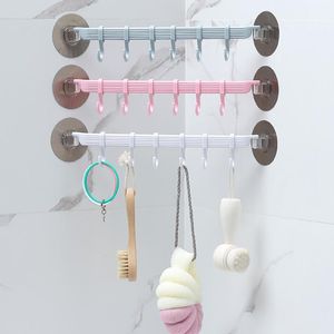 Hooks Rails No-Punch 6 Rack verstelbare opbergplank zuigmuur hanger badkamer keuken organisator hangende houder huis organisatorhook