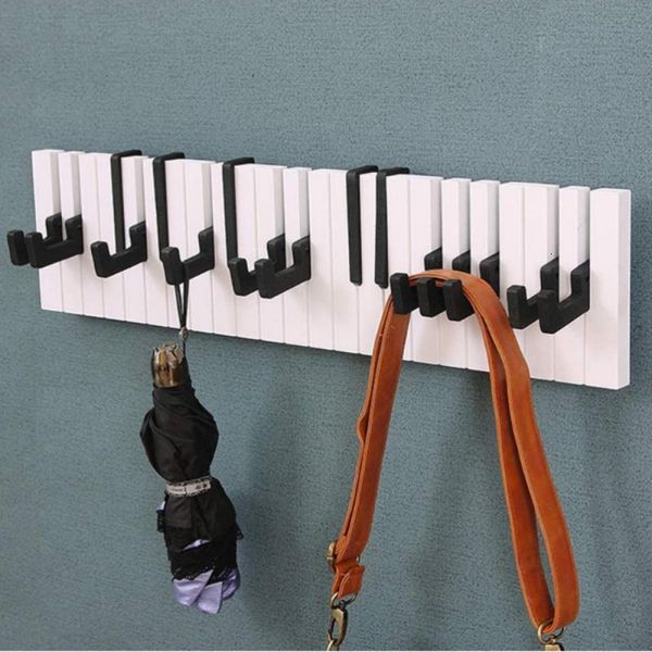 Crochets Rails Piano clavier crochet en bois simple créatif présentoir chambre poinçonneuse pas nordique tenture pratique 230404