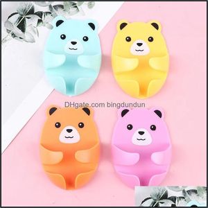 Haken rails plastic schattige cartoon lijmlijsten powerf traceless plug keuken beren pluggen opslag drop levering home tuin housekee dhzn7