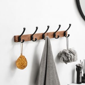 Ganchos Rieles SARIHOSY Gancho de Pared de Madera Negro Perchero Colgante para Baño Cocina Dormitorio Pasillo Soporte para Ropa 221121