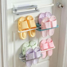 Haken Rails Set opvouwbare 1-4 verdiepingen Wandgemonteerde schoenorganisator PP Rack Slipper handdoekplank voor huis slaapzaal stofdichte schoenen Pylonshooks