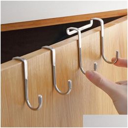 Hooks Rails roestvrijstalen haak Dubbele S-vormige Zondjesdrogels Hangende punch- Keuken en badkamerkast deur Hookhooks Drop levering otdir