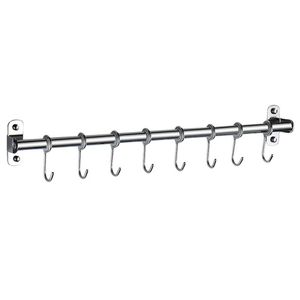 Ganchos, rieles de acero inoxidable, colgador de cocina multiusos, estante de utensilios de almacenamiento, organizador de baño para el hogar, ropa, abrigo, 50cm