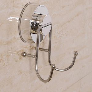 Ganchos, rieles, ventosa de vacío extraíble de acero inoxidable, colgador de gancho de pared doble giratorio para toallero, albornoz, baño, soporte de cocina