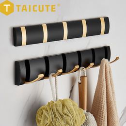 Haken rails taicute vouwmuurhanger haak 2 manieren installatie jas kleding handdoekhouder badkamer keuken accessoires 4 kleuren 230520