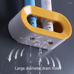 Haken rails tandenborstelrek dubbele slot universele buiks ventilatie water draineer elektrische tandpasta -standaard voor badkamerhaken