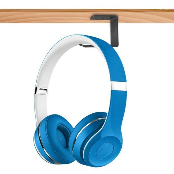 Ganchos Rieles Soporte universal de metal para auriculares Soporte para debajo del escritorio Soporte para auriculares Montado en la pared Almacenamiento multiusos1