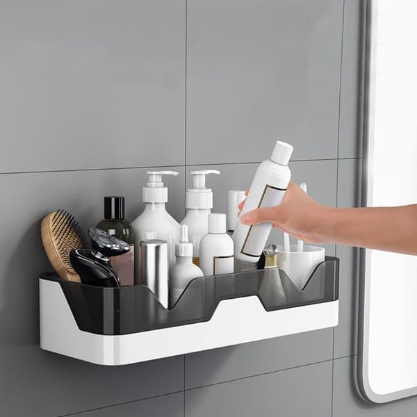 Ganchos Rieles WC Champú Soporte Estantes de ducha Montaje en pared Cesta de almacenamiento de cocina Estante de cosméticos Organizador para el hogar Accesorios de baño Shel de baño