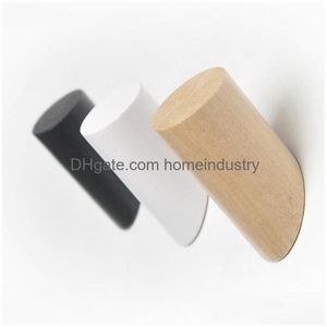 Ganchos Rieles Percha de ropa de madera Gancho de abrigo montado en la pared Titular de la llave decorativa Sombrero Bufanda Bolso Almacenamiento Baño Estante Entrega de la gota Dhwgv