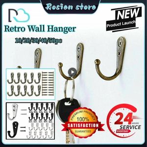 Ganchos colgador de pared Retro, gancho para abrigo montado en puerta con tornillos, ropa para llaves y sombrero, suspensión de aleación, sombreros individuales