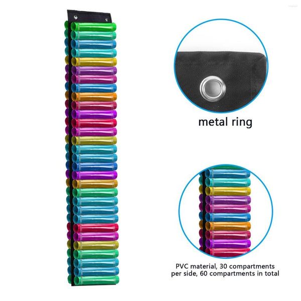 Porte-rouleau à crochets, 24 compartiments, organisateur de rangement suspendu, support mural pliable pour salle d'artisanat