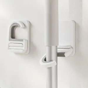 Haken Zelfklevende bezem dweil houder wandmontage no-trace hanger rack organizer haak keuken badkamer opslag multifunctioneel