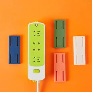 Hooks Self-Adhesive Power Socket Strip Fixator Wall Mounted Self Adhesive Punch Free Row Plug Holder For Kitchen Home Office
