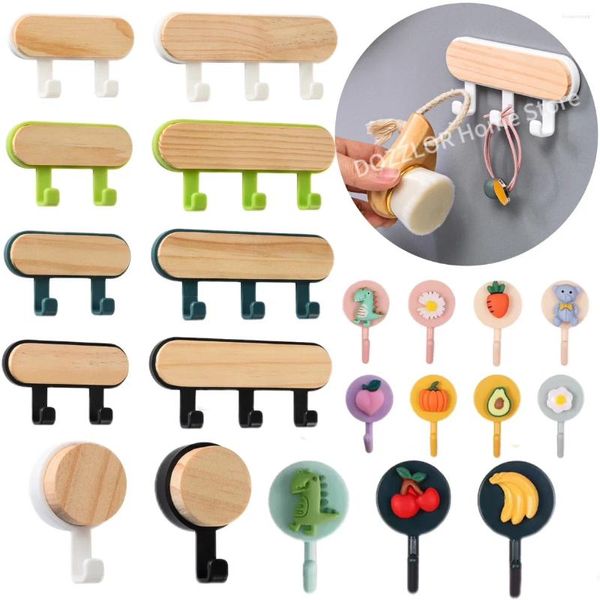 Ganchos de pared autoadhesivos para colgar llaves, colgador de ropa, puerta multiusos, gancho para bata, perchero, soporte para toallas, accesorios de baño