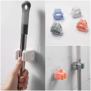 Haken Zelfklevende wand gemonteerd dweilhouder bezem haak toiletrek gadgets opslag hanger badkamer keuken organisator multifunctionele acc.