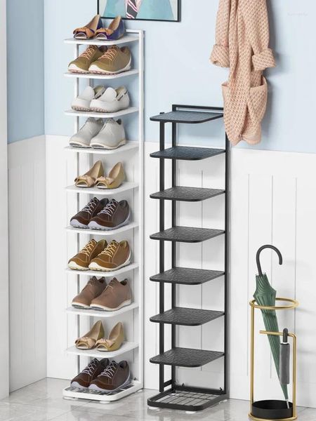 Crochets étagère à chaussures porte Simple maison multicouche anti-poussière armoire dortoir petite chambre étroite stockage
