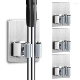 Hooks roestvrij stalen dweil haak bezemhouder organisator wandmontage badkamer keuken rackbrush multipurpose adhesive hanging opslagrek