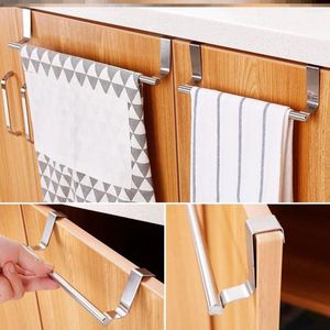 Crochets porte-serviettes sur armoire de cuisine porte barre support suspendu salle de bain étagère support maison organisateur Long mur crochet