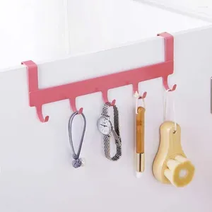 Crochets Organisateur de salle de bain sans trace Hangle de rangement de rack 5 Iron Art Over Door Hook Type de type arrière polyvalent