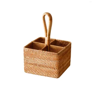 Hooks Universal met handgrepen handgemaakte rotan geweven mand voor huis Autumn Vine Cups Container Wijnflessen draagbare opslaghouders